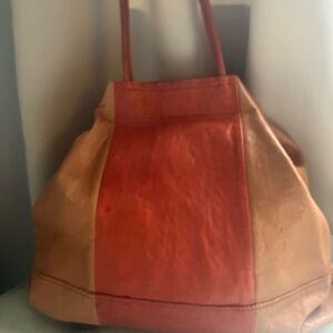 Banana Republic Leather Patchwork Boho Style Large Tote Bag